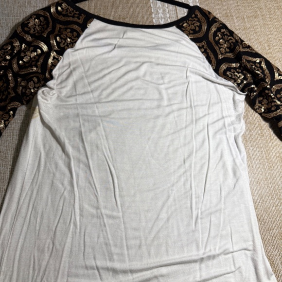 Harley-Davidson White top w/ beads and sequins Size L - Picture 6 of 6